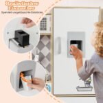 Medinė žaidimų virtuvėlė su ledukų aparatu ir virykle (Natūrali) – Paveikslėlis 5