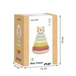 Medinė žiedų piramidė su meškučio galva – Paveikslėlis 7