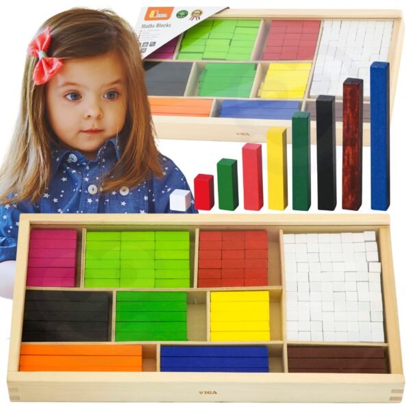 Medinės Cuisenaire lazdelės matematiniam lavinimui