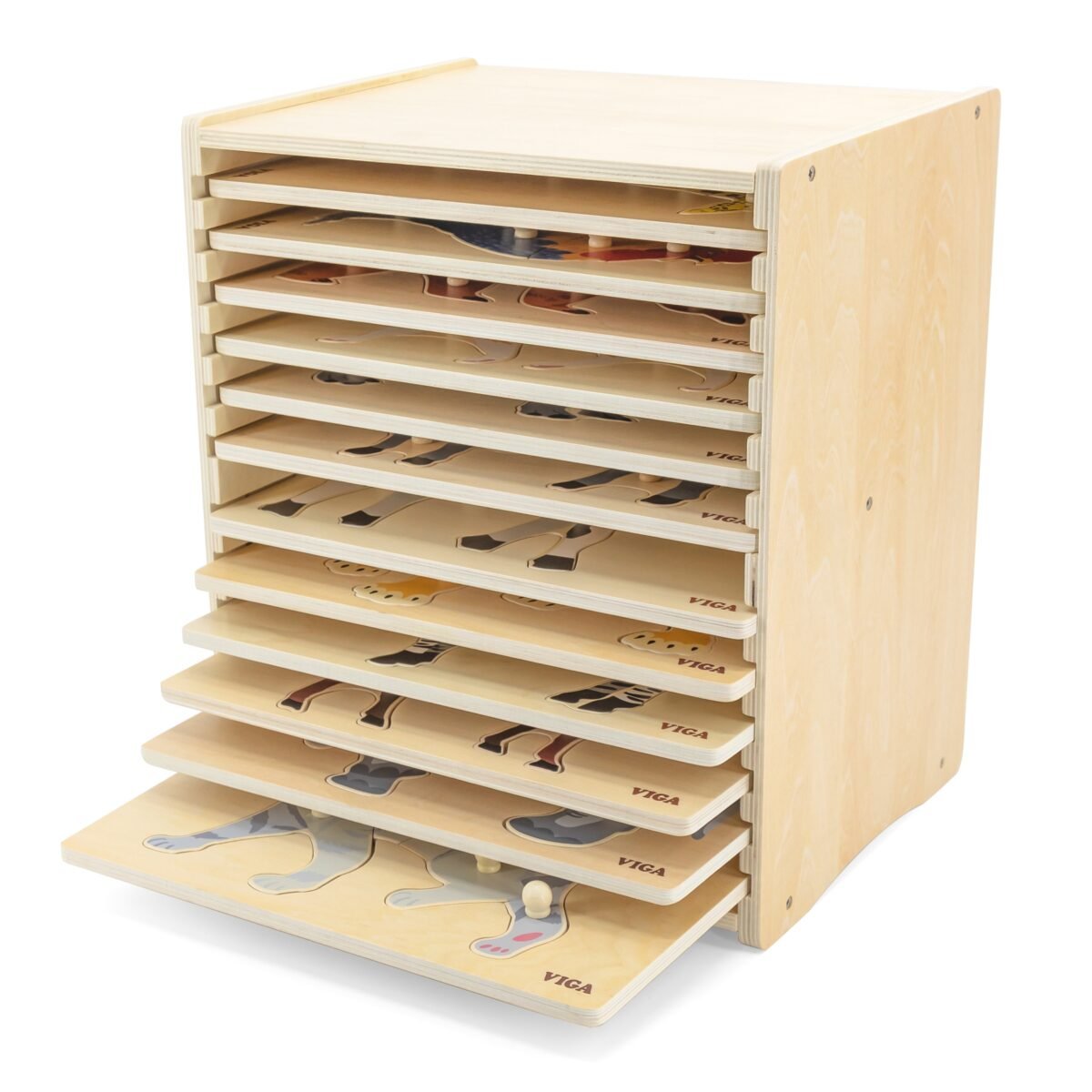 Medinės gyvūnėlių dėlionės su stovu – Paveikslėlis 3