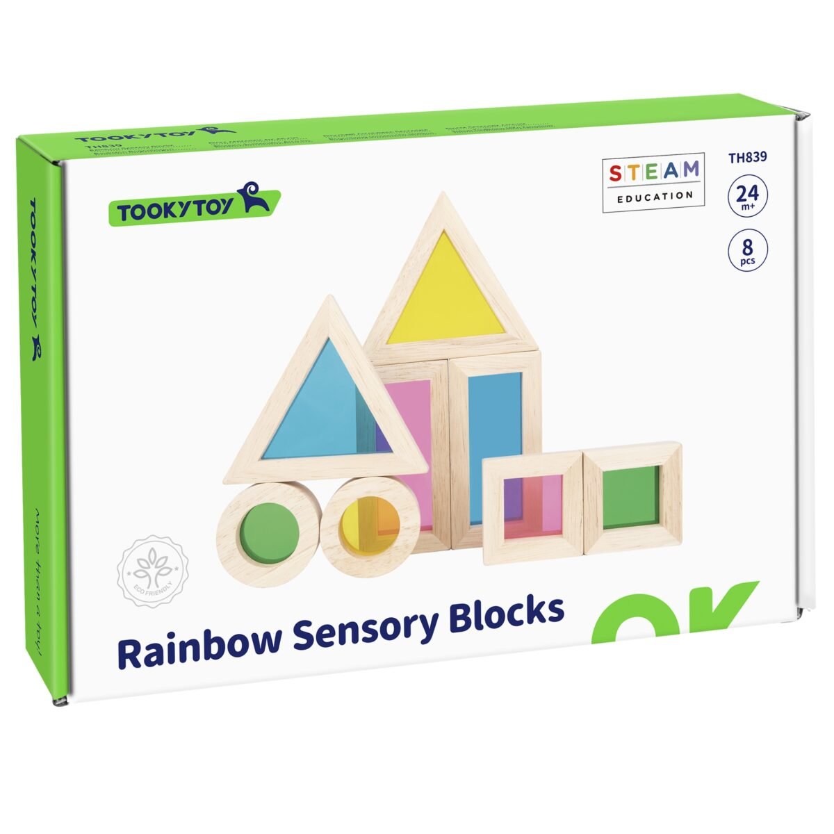 Medinės kaladėlės su spalvotais veidrodėliais, 8 dalių – Paveikslėlis 8