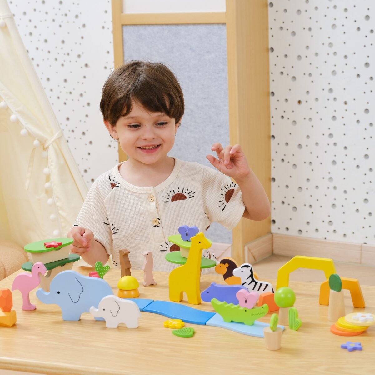 Medinės savanos gyvūnų kaladėlės dėžutėje, 55 detalės – Paveikslėlis 3