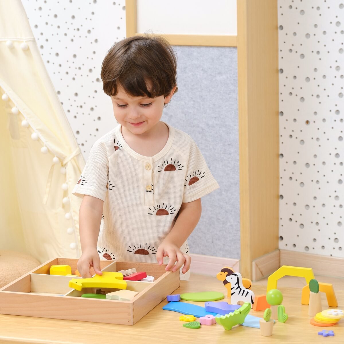 Medinės savanos gyvūnų kaladėlės dėžutėje, 55 detalės – Paveikslėlis 5