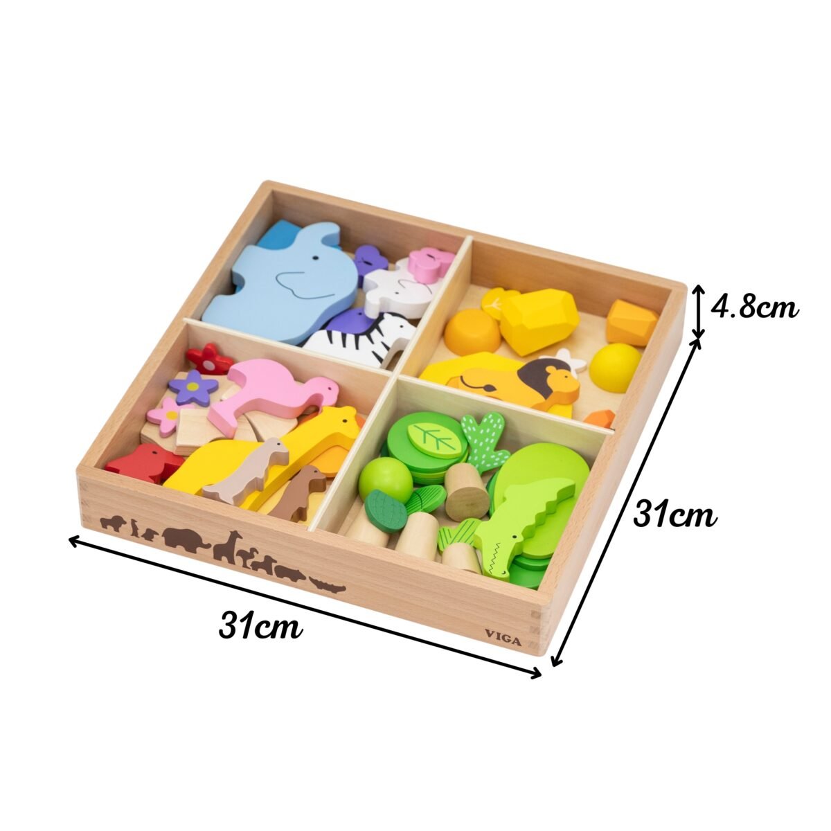 Medinės savanos gyvūnų kaladėlės dėžutėje, 55 detalės – Paveikslėlis 7