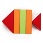 Medinės statybinės kaladėlės, 100 spalvotų dalių – Paveikslėlis 15