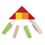 Medinės statybinės kaladėlės, 100 spalvotų dalių – Paveikslėlis 5