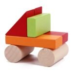 Medinės statybinės kaladėlės, 100 spalvotų dalių – Paveikslėlis 7