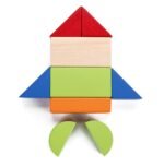 Medinės statybinės kaladėlės, 100 spalvotų dalių – Paveikslėlis 9