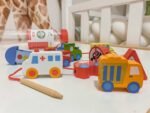 Medinės vėrimo kaladėlės su transporto priemonėmis, 13 dalių – Paveikslėlis 3