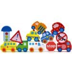 Medinės vėrimo kaladėlės su transporto priemonėmis, 13 dalių – Paveikslėlis 6