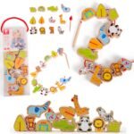 Medinės zoologijos sodo suvėrimo kaladėlės