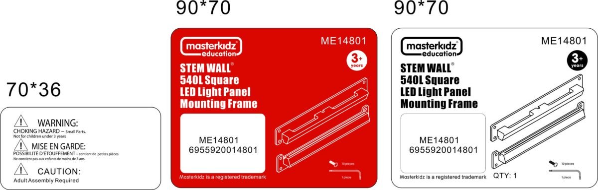 Mediniai laikikliai kvadratinių LED panelių tvirtinimui – Paveikslėlis 3