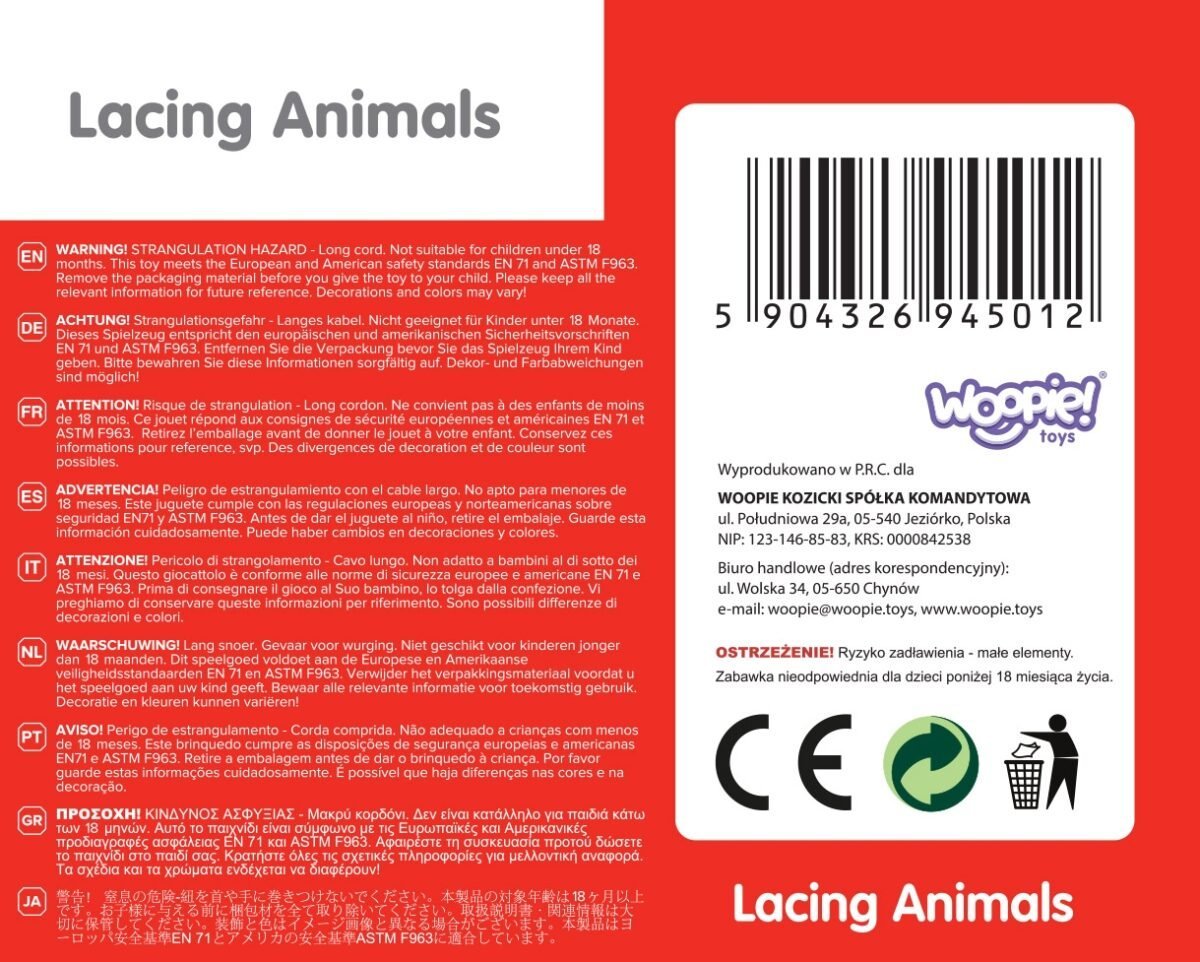 Mediniai safario gyvūnų vėrimo karoliukai, 13 dalių – Paveikslėlis 11