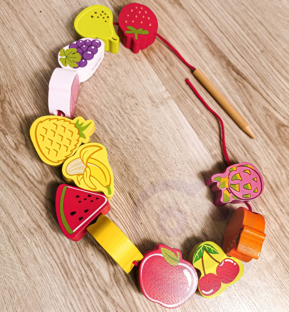 Mediniai vaisių vėrimo karoliukai 13 dalių – Paveikslėlis 10