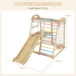 Medinis Montessori laipiojimo ir žaidimų kompleksas vaikams (Daugiaspalvis)