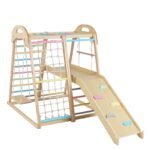 Medinis Montessori 8 viename laipiojimo ir žaidimų kompleksas (Daugiaspalvis)
