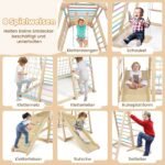 Medinis Montessori laipiojimo ir žaidimų kompleksas vaikams (Daugiaspalvis)
