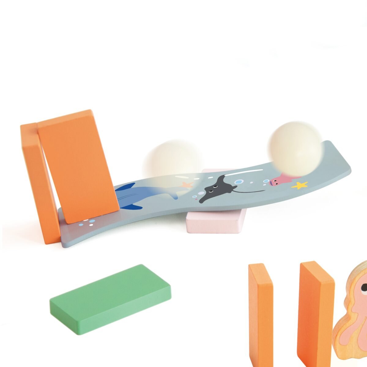 Medinis Montessori domino su jūrų gyvūnais ir kliūtimis – Paveikslėlis 6