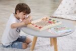 Medinis Montessori žaidimas spalvų ir raštų derinimui su įrankiais