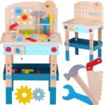 Medinis darbo staliukas su įrankiais