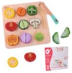 Medinis daržovių pjaustymo rinkinys su lipukais – Paveikslėlis 2