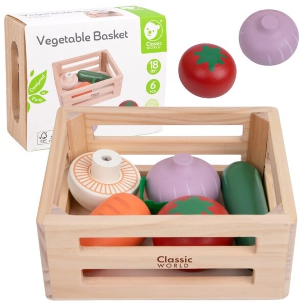 Medinis daržovių rinkinys su krepšeliu
