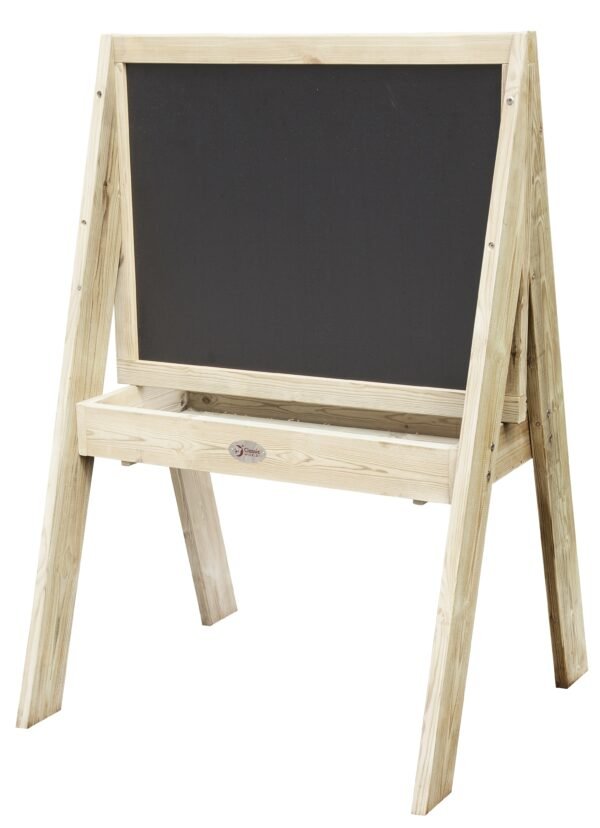 Medinis edukacinis molbertas su kreidine lenta ir lentynėle