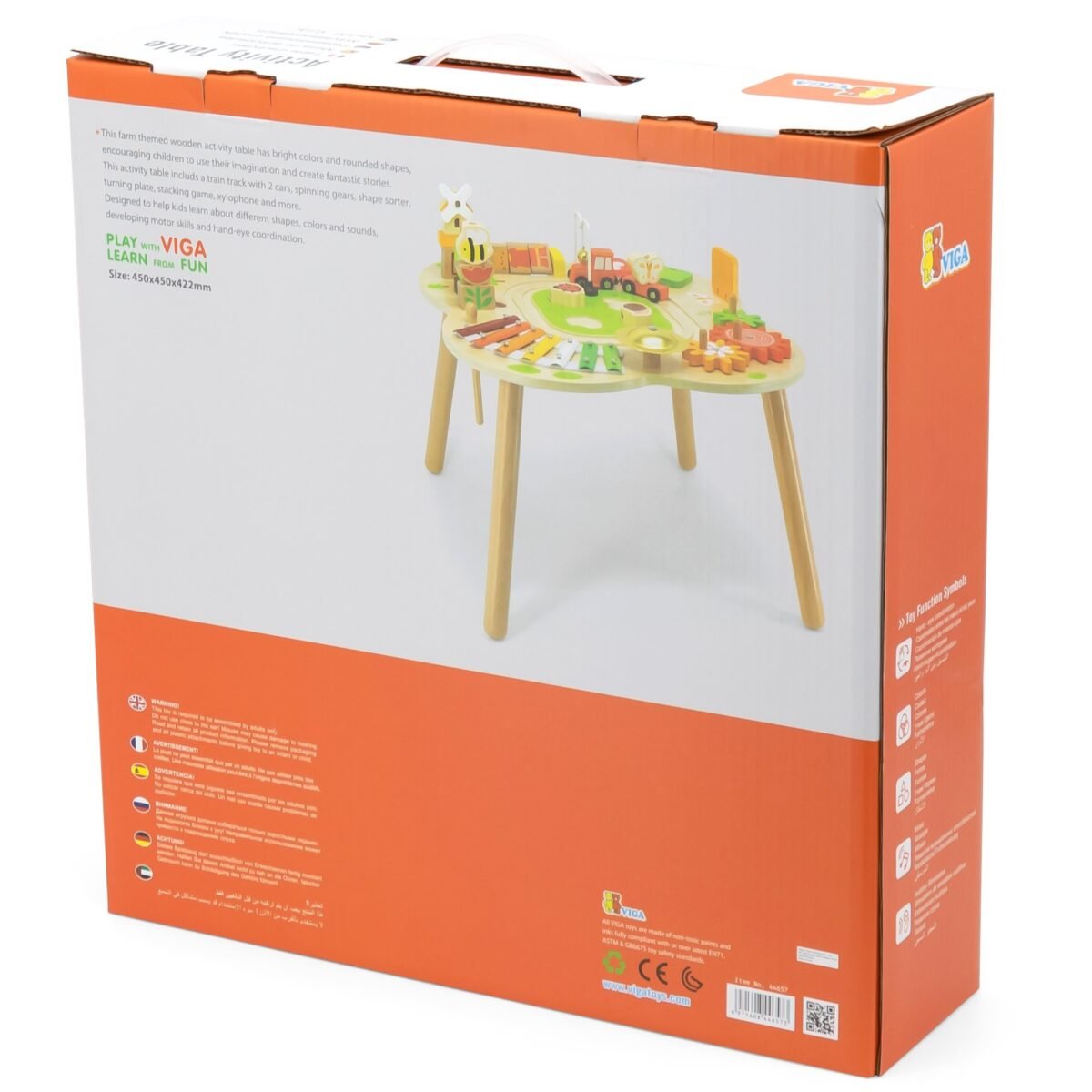 Medinis edukacinis staliukas su piramide, cimbolais ir krumpliaračiais – Paveikslėlis 12