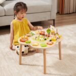 Medinis edukacinis staliukas su piramide, cimbolais ir krumpliaračiais – Paveikslėlis 5