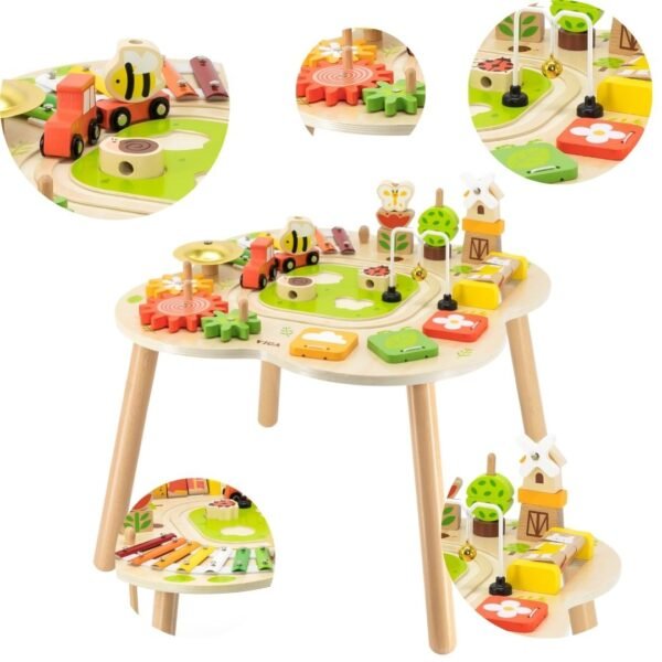 Medinis edukacinis staliukas su piramide