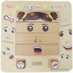 Medinis emocijų ugdymo žaidimas su keičiamais veidukais