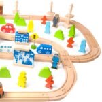 Medinis geležinkelio rinkinys su figūrėlėmis, 110 dalių – Paveikslėlis 7