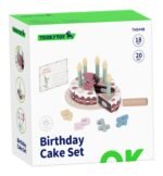 Medinis gimtadienio tortas su braškėmis, žvakutėmis ir pjaunamomis dalimis – Paveikslėlis 12