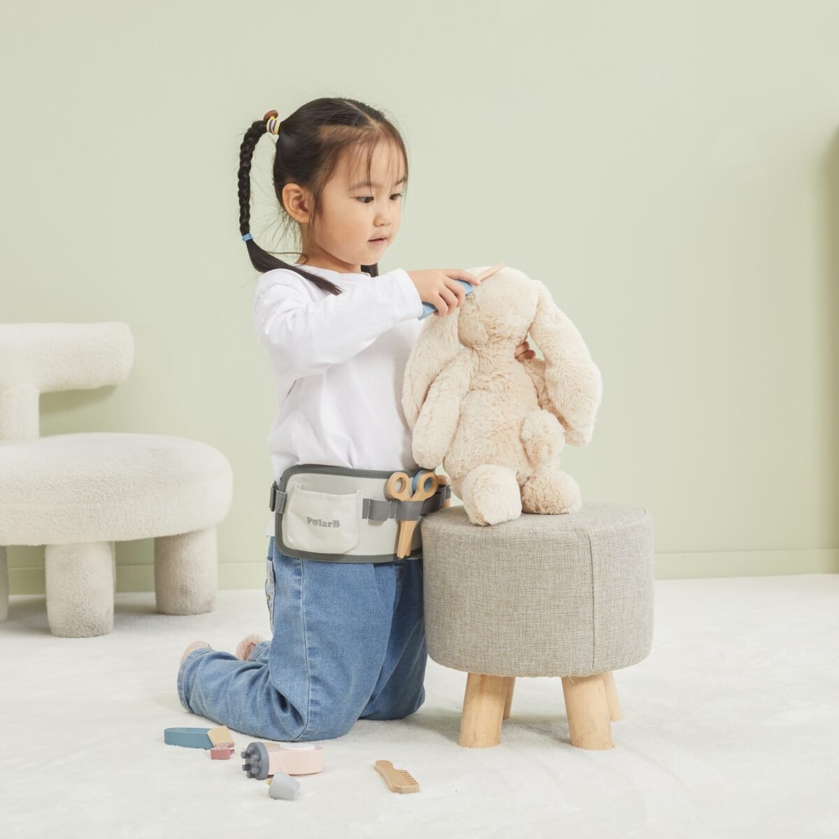 Medinis kirpėjo rinkinys su diržu – Paveikslėlis 5