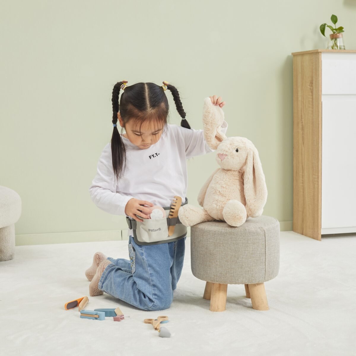 Medinis kirpėjo rinkinys su diržu – Paveikslėlis 7