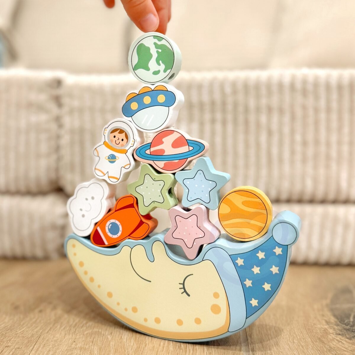 Medinis kosminis balansavimo ir vėrimo rinkinys miegantis mėnulis – Paveikslėlis 2