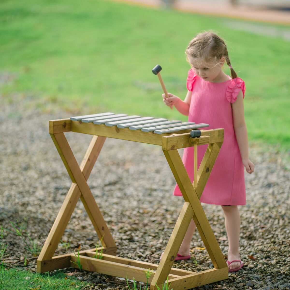 Medinis lauko metalofonas su lazdelėmis – Paveikslėlis 2