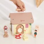 Medinis lavinamasis namelis su rakinamomis durelėmis, rakteliais ir kaladėlėmis – Paveikslėlis 8