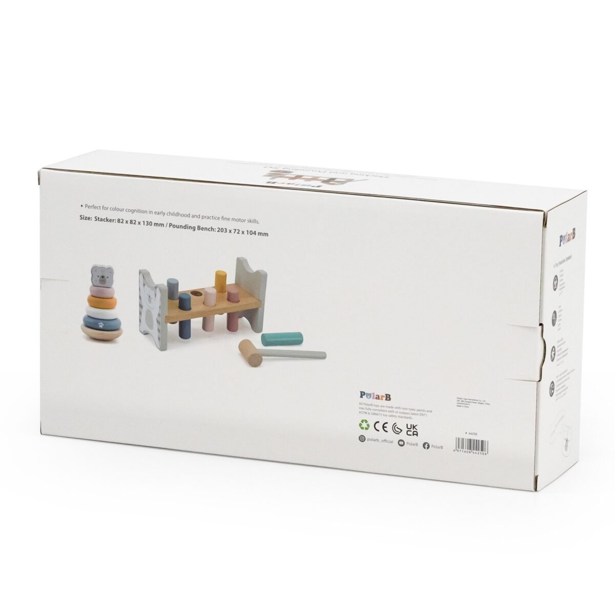 Medinis lavinamasis rinkinys su piramide ir kalimo žaislu poliarinio lokio motyvais – Paveikslėlis 14