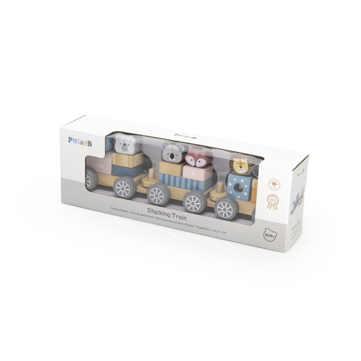 Medinis lavinamasis traukinukas su vagonėliais ir gyvūnėlių kaladėlėmis – Paveikslėlis 14