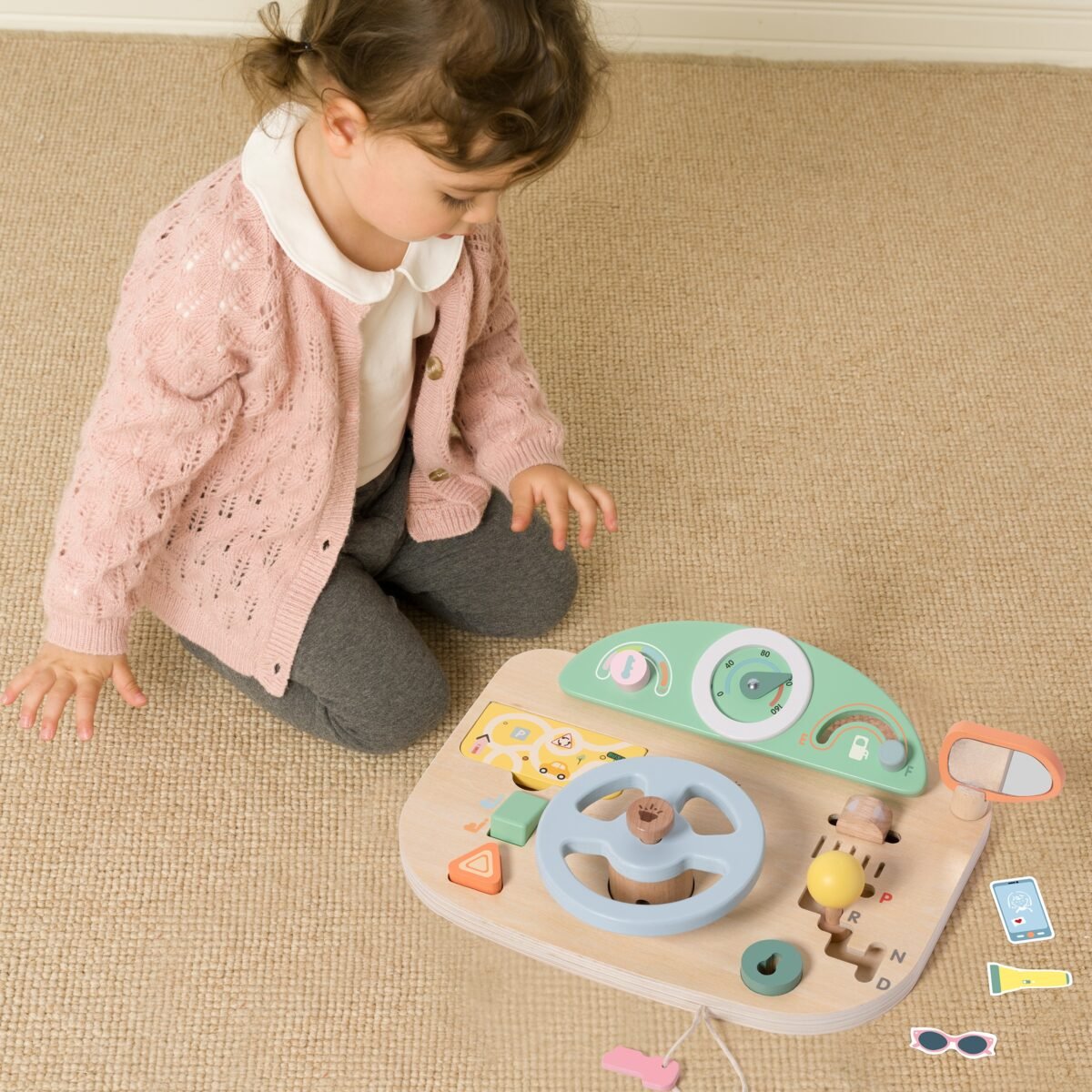 Medinis lavinamasis vairavimo pultas su garsais ir priedais – Paveikslėlis 2