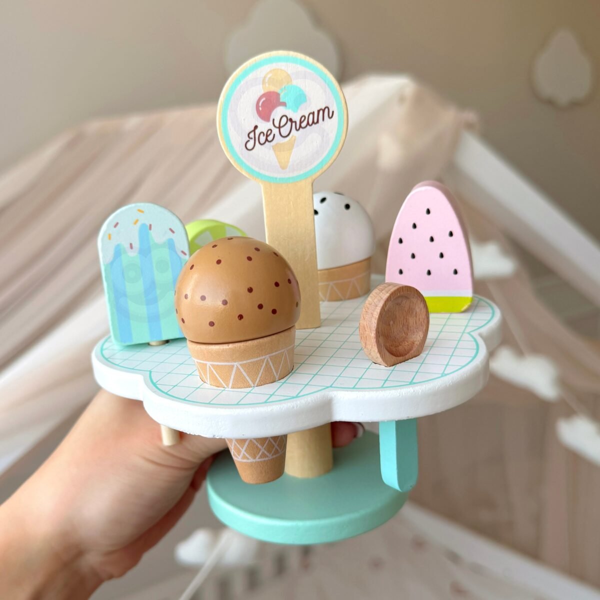 Medinis ledų rinkinys su magnetais ir stovu – Paveikslėlis 8