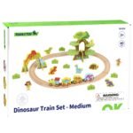 Medinis magnetinis dinozaurų traukinukas su figūrėlėmis ir bėgiais – Paveikslėlis 10