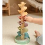 Medinis muzikinis kamuoliukų medelis su pasteliniais kamuoliukais – Paveikslėlis 6