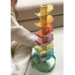 Medinis muzikinis kamuoliukų medelis su pasteliniais kamuoliukais – Paveikslėlis 8