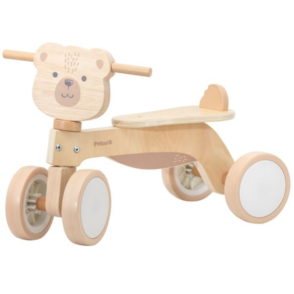 Medinis paspiriamasis meškiukas tyliais EVA ratais