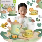 Medinis pastelinių spalvų arbatos rinkinys 14 dalių