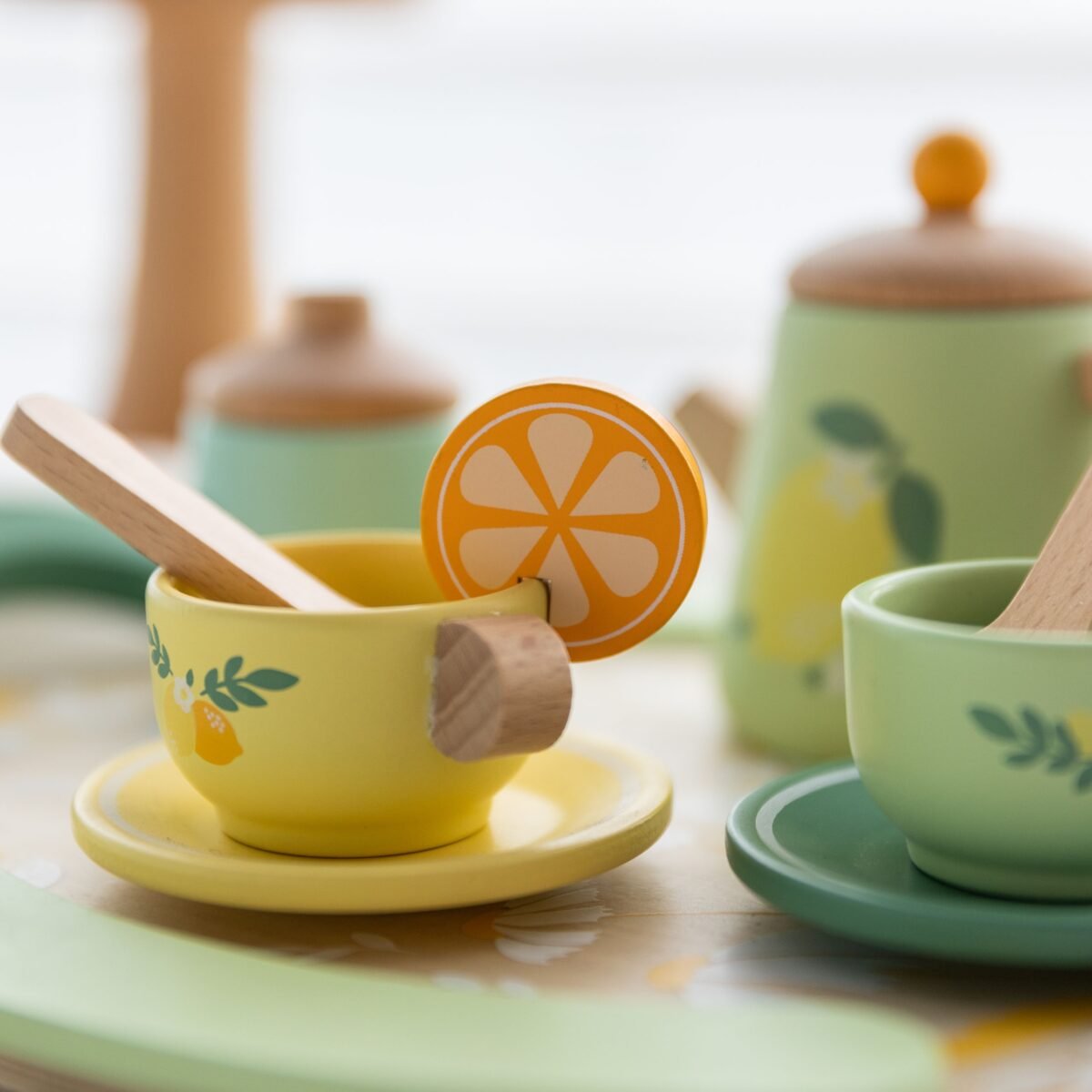 Medinis pastelinių spalvų arbatos rinkinys 14 dalių – Paveikslėlis 7