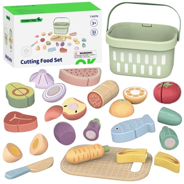 Medinis pjaustymo maisto rinkinys su dėžute