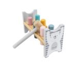 Medinis spalvotas kalimo staliukas su plaktuku – Paveikslėlis 2